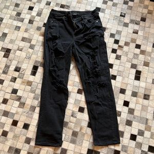 American Eagle mom jeans, distressed